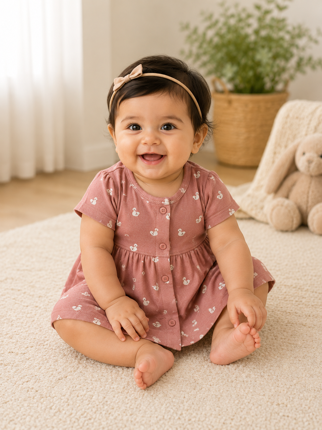 Rosy Duckling Cotton Frock