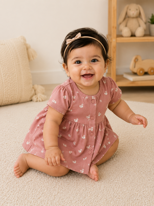 Rosy Duckling Cotton Frock