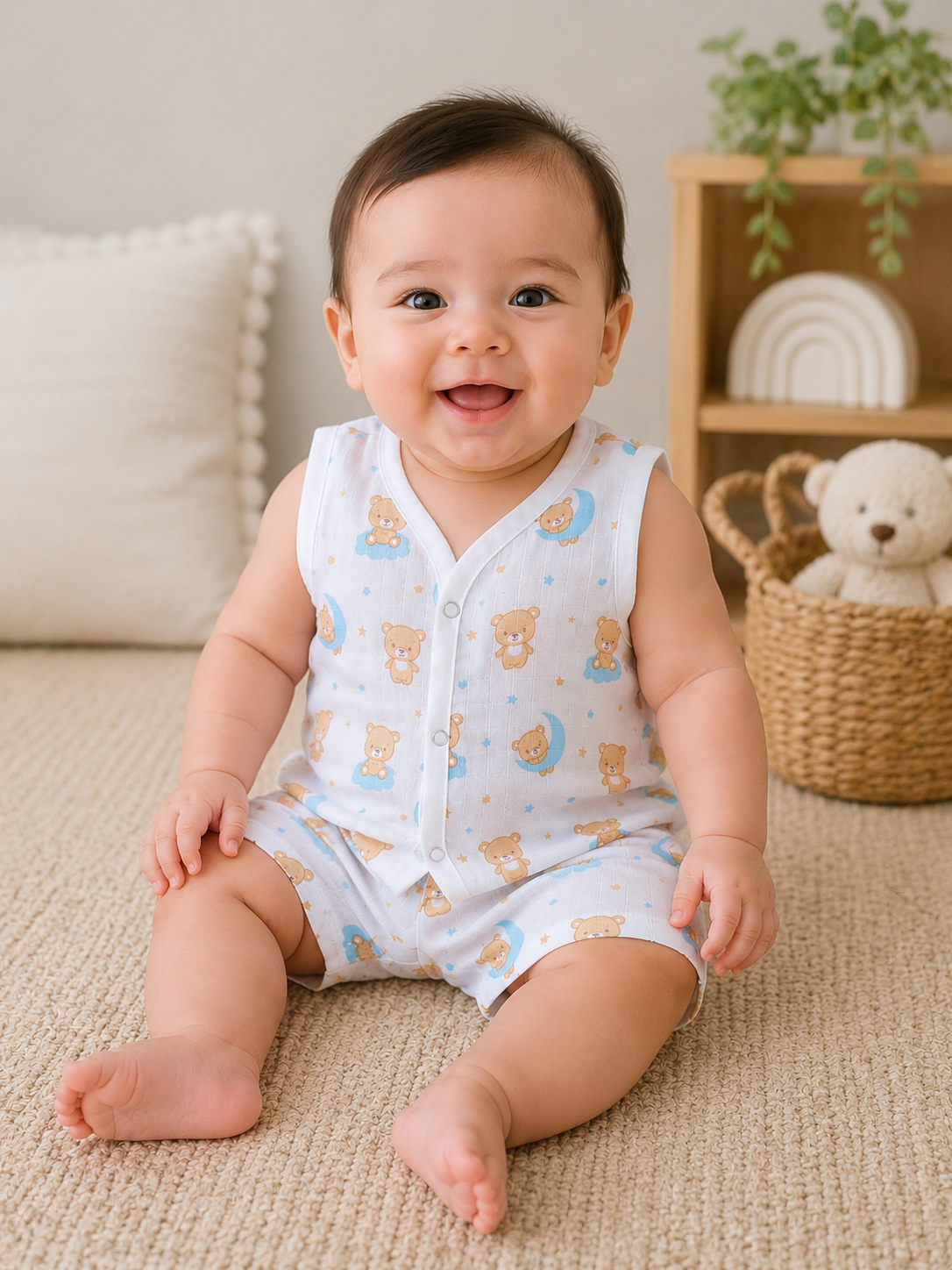 Moonbeam Teddy Muslin Shorts Set