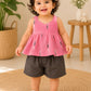 Rosy Ikat Peplum Co-ord Set