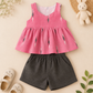 Rosy Ikat Peplum Co-ord Set